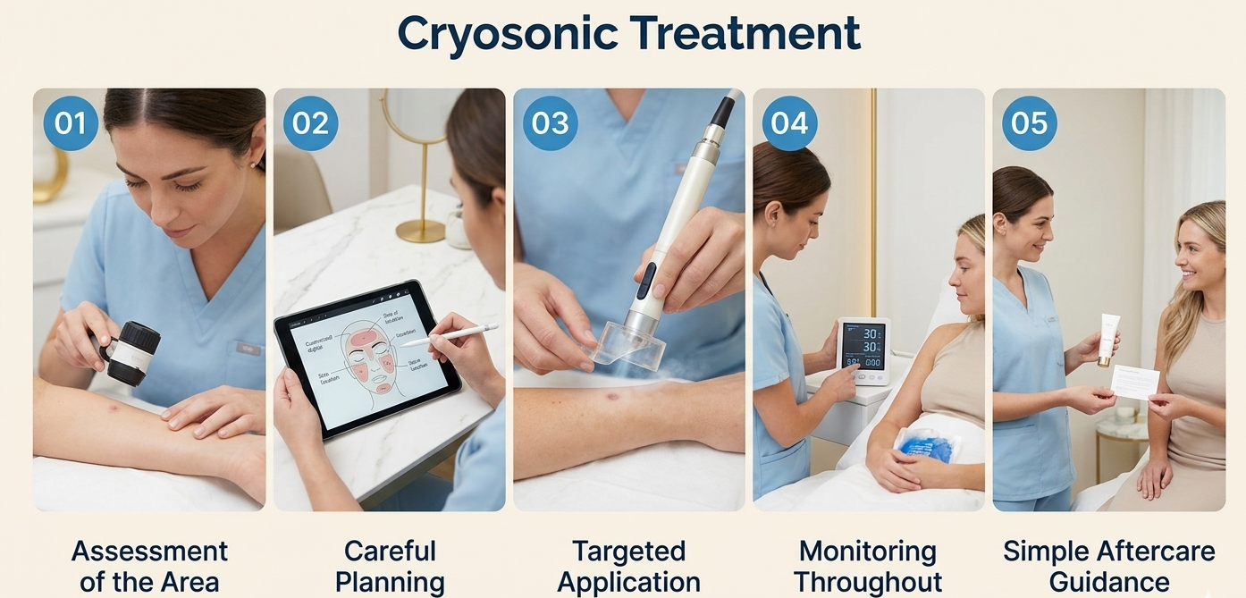 The Cryosonic Treatment process is clear and straightforward